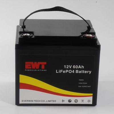 خرید OEM شارژ قابل لیتیوم یون 12v 60ah 768Wh lifepo4 باتری بسته برای اسکوتر E-بایک گلف ماشین تولید آنلاین