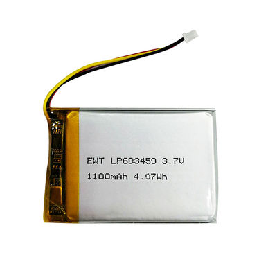 باتری پلیمر لیتیوم سیاه قابل شارژ 3.7v 1100mah بسته باتری لیپو