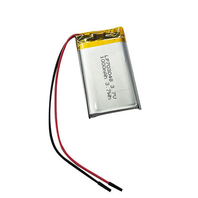 قدرت باتری پلیمر لیتیوم 3.7v 1000mah باتری لیپو 703048