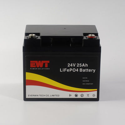 بسته باتری IFR26650 24V 25Ah 630Wh Lifepo4 برای ذخیره سازی خورشیدی موتورسیکلت برق