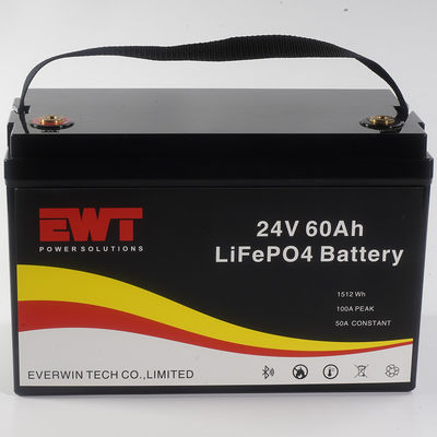 بسته باتری EWT LiFepo4 24V 60AH با ظرفیت مانیتور صفحه نمایش LCD بزرگ