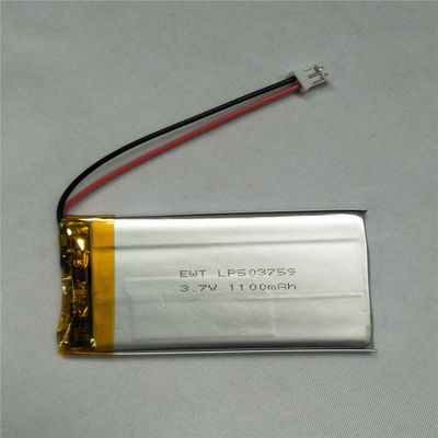 باتری پلیمر لیتیوم نقره ای LP503759 3.7V 1100mAh با PCM