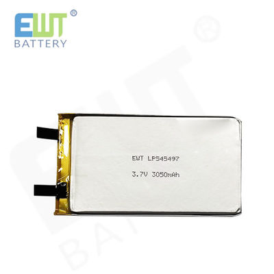 باتری پلیمر لیتیوم LP545497 3.7V 3050mAh با ویژگی های حفاظت از شارژ بیش از حد و ایمنی PCB