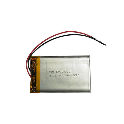 LP503759 3.7V 1200mAh Li-Polymer Power Cell با حداکثر جریان شارژ 1C