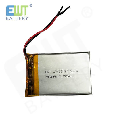 LP433450 3.7V 750mAh Li-Polymer Power Cell با حفاظت از تخلیه بیش از حد