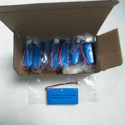 LP703450 3.7V 2400mAh باتری لیتیوم پلیمر شارژ مجدد برای حمل و نقل هوایی یا دریایی