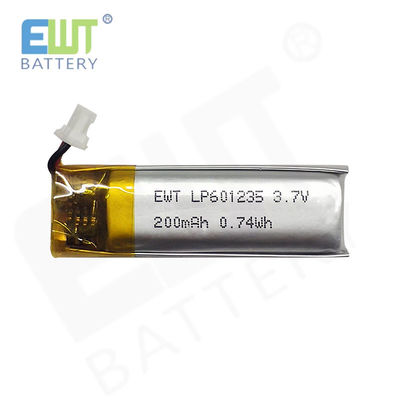 سلول قابل شارژ لیتیوم یون پلیمری کوچک مناسب برای LP601235 3.7V 200mAh