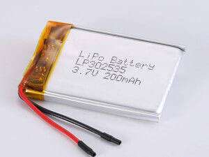 LP302535 3.7V 200MAH High Rate Type LiPo Pack با ولتاژ 3.7V دمای تخلیه -20°C تا 60°C