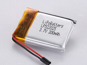 LP522025 200MAH باتری پلیمر لیتیوم یون با ظرفیت بالا -10C -65C با PCM برای کاربردهای سنگین و تقاضا