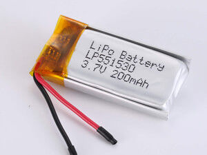 LP551530 200MAH باتری پلیمر لیتیوم نقره ای با 500 چرخه عمر چرخه برای صنعتی و تجاری -20°C تا 45°C