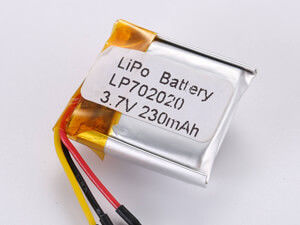LP702020 3.7V 230MAH باتری پلیمر لیتیوم با نوع ذخیره Pcm -10C -65C