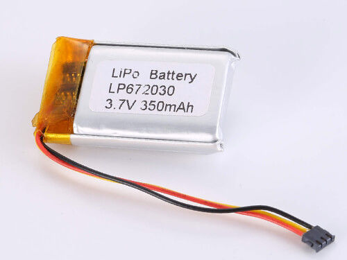 3.7V 350MAH 500-1000 چرخه باتری پلیمر لیتیوم -20 تا 60 درجه سانتیگراد دمای تخلیه