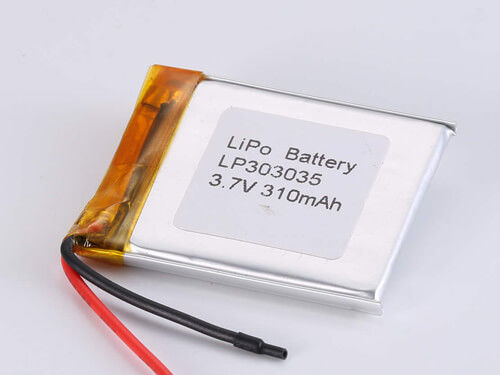 3.7V ولتاژ شارژ LP303035 310MAH JST اتصال تخلیه باتری پلیمر لیتیوم شارژ مجدد برای برنامه های کاربردی