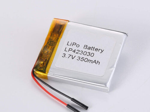 LP423030 3.7V 350MAH باتری پلیمر لیتیوم طولانی مدت برای دستگاه های شارژ پذیر -20 تا 45 درجه سانتیگراد