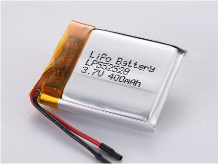 LP552528 3.7V 400MAH بسته لیپو با ظرفیت بالا برای تامین برق طولانی مدت با باتری لیپو با دمای پایین و ورق نقره