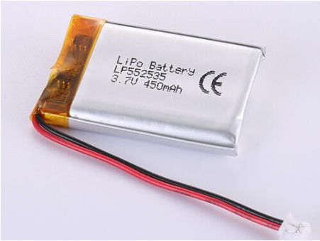 LP552535 3.7V 450MAH باتری پلیمر لیتیوم با دمای پایین ROHS گواهی شده و مناسب برای کاربردهای صنعتی