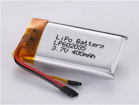 LP602035 3.7V 400MAH باتری لیپو با دمای پایین لیتیوم کوبالت اکسید نقره ورق شفاف نمونه PVC
