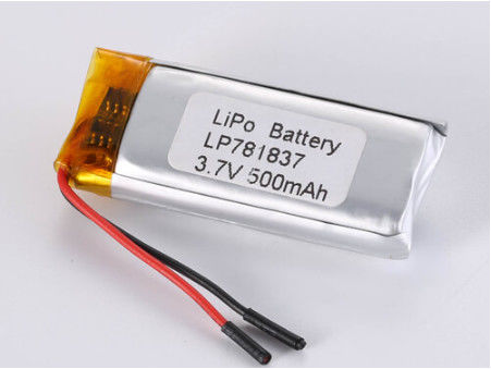 الزامات مشتری 3.7V 500mah بسته باتری لیپو با ظرفیت بالا و سلول باتری پلیمر لیتیوم مواد آنود دیگر