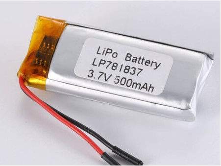 LP781837 3.7V 500MAH 1C جریان تخلیه مداوم باتری پلیمر لیتیوم برای تلفن های هوشمند مواد آنود کوبالت خالص دیگر