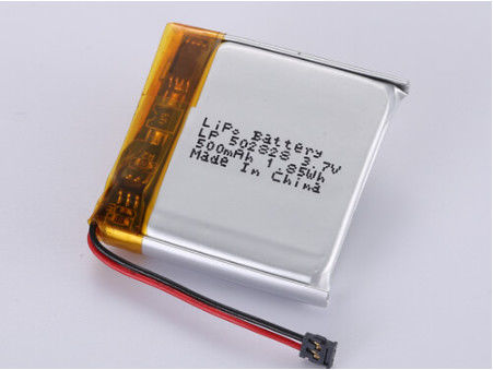 باتری پلیمر لیتیوم LP502828 با دوام طولانی 3.7V 500MAH برای تحویل TNT و دستگاه های الکترونیکی