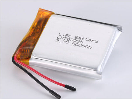 LP703035 3.7V 900MAH باتری پلیمر لیتیوم با مدار محافظت شده و دمای تخلیه -20 °C تا 60 °C
