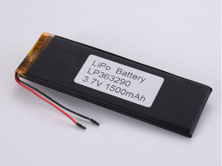 نقره 3.7V 1500MAH باتری لی یون تولید کنندگان بسته لیپو با ظرفیت بالا با درجه A و نرخ حداکثر تخلیه 1C