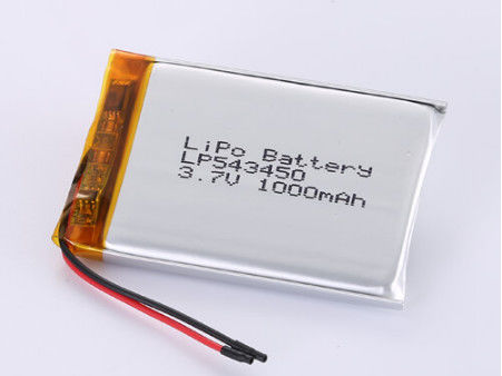 LP543450 3.7V 1000MAH باتری لی یون درجه A برای برنامه های کاربردی دکمه RoHS گواهی شده و نرخ حداکثر تخلیه 1C