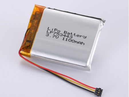 LP753443 3.7V 1100MAH باتری های لیتیوم ایون تولید کنندگان نقره ظرفیت بالا LiPo بسته FCC تایید و گواهینامه