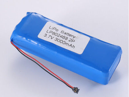 LP802468 3.7V 3000MAH باتری پلیمر لیتیوم برای ذخیره انرژی حفاظت از شارژ بیش از حد JST / سفارشی